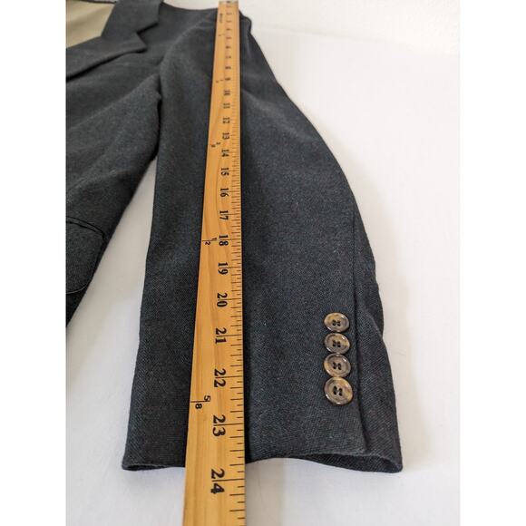 Oscar De La Renta Mens Blazer Sport Jacket Sz 42R Wool Cashmere Blend Dark Gray - Picture 10 of 10
